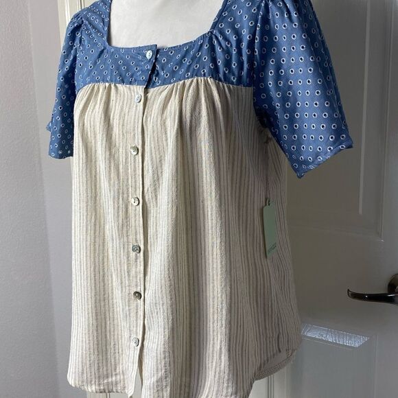 DEPT222 MEDIUM INDIGO SURF TOP NWT - Picture 4 of 9